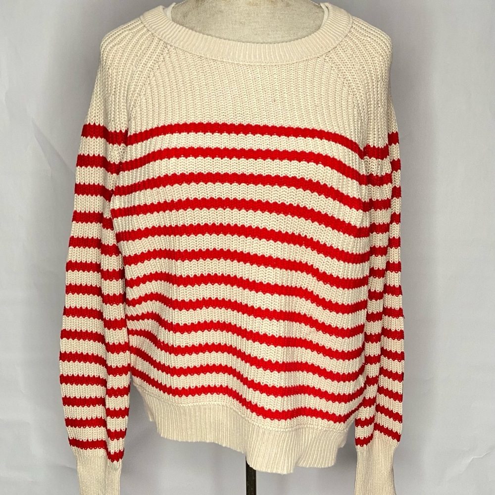 J.Crew | Size Medium / Large | Red and Cream Toned | Sweater
